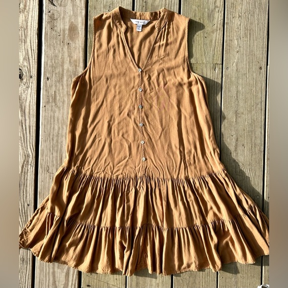 Nine West Ruffled Tiered Sleeveless Dress size S Drop-Waist with Button Accent - Picture 2 of 10